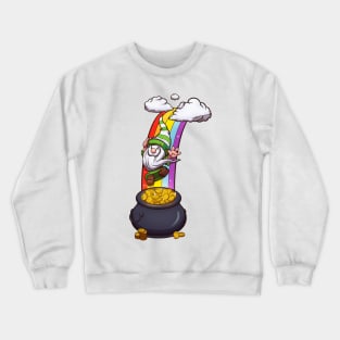 Leprechaun Gnome Falling In Gold Pot Crewneck Sweatshirt